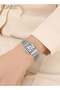 Womens Quartz Watch with Alloy Strap Small Square Roman Numerals Dial Waterproof Fashion Analog Wristwatch Gift for Ladies Silver - 8