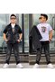 Printed 3-Piece Men's Jeans Suit - 3