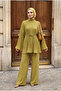 Hakim Collar Pleated Crepe Suit - Oil Green