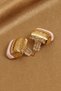 Pink Enamel Gold Color Square Earrings with Stones in the Center - 2