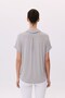 Polo Collar Shiny Kupra Garnished Stripe Stone Detailed T-Shirt - 5