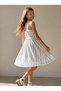 Girls' Striped Strap Summer Dress Blue and White Comfortable Cut Dress - 5