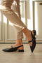 Women's Black Patent Leather 2cm Short Heeled Casual Shoes Tr23Ms03A - 4