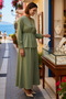 Women's Plus Size Long Sleeve Tie Detailed Blouse Skirt Set Terrycotton Comfortable Casual Modern Stylish - 2