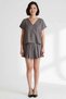 Women's Linen Blouse Skirt Set V-Neck Raglan Sleeve Mini Woven Casual Daily Combination Set Modern Stylish - 4
