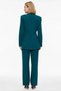 Women's Plus Size V-Neck Long Sleeve Fitted Woven Jacket Pants Set with Gold Buttons Casual Comfortable - 5