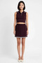 Women's Plus Size Polo Collar Sleeveless Pleated Skirt Knitwear Set Color Block Fitted Cut Casual Comfortable - 4