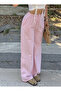 Pink Linen Elastic Palazzo - 4
