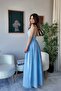 Women's Backless Maxi Dress with Draped Bust Summer Long Dress - 4