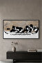 Geo-Calligraphy Split Islamic Wall Art | Framed Canvas Print | Arabic Calligraphy Decor for Living Room, Bedroom, Office & Gift