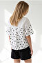 Women's White Polka Dot Decorated T-Shirt Tsh-19001006 - 5