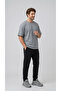Men's Gray Oversize Crew Neck Comfortable Fit Relaxed T-Shirt - 8