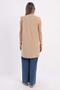 Beige-Plus Size Collared Sleeveless Lycra T-Shirt - 4