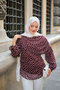 Women's Polka Dot Tulle Detail Blouse Plum