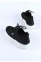 Women's Lace-Up Knitwear Detailed Thick Sole Sports Shoes & Sneakers Black - 3