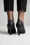 Linear Women's Grace Thin Line Textured Pointed Toe Goblet Heeled Comfort Sole Classic Stiletto Shoes - 3