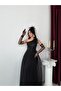 Black One-Shoulder Sequin Embroidered Puffy Tulle Skirted Evening Dress - 4
