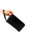 Men's Genuine Leather Black Multi-Compartment Handbag - 2