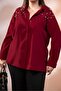 Women's Plus Size Pearl Stone Detailed Shirt - 2