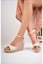 Single Strap Wedge Heeled Women's Sandals - 3