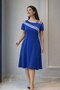 Women's short sleeve off-the-shoulder midi dress with ribbon detail