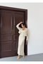 Sofia Linen Fabric Dress and Crop Shirt Set (Not Stretchy, No Slits) - 2