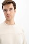 Men's Beige Regular Fit Pocket Crew Neck Sweatshirt K 26124600601 - 2