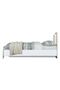 Swiss 90X200 Kids Bed With Upholstered Headboard | Wooden Single Bed L201xW102xH100cm-LightOak+White - 4