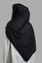 Black Nikah Namaz Headscarf Scarf with Cut Fiber Beads and Lacing 202213_01 - 3
