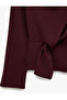 Asymmetrical Tie Detail Long Sleeve High Neck Crepe Blouse - 8