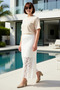Women's Plus Size Lace A-Line Midi Skirt Lined Flexible Polyamide Casual Daily Modern Stylish Comfortable