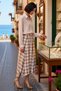Women's Maxi Skirt Elastic Waist Plaid Pattern Lined Flared Cotton Comfortable Long Length Cut Daily Casual - 2