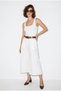 Women's White High Waist Pleated Detailed Wide Leg Culotte Trousers Dp261038 60286319 - 3