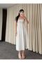 White Dress with Elastic Straps - Y223100