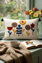 Punch Embroidered Flower Garden Patterned Cotton Tassel Throw Pillow Cover 35X55 cm - 4