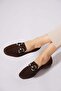 Delna women's knitted slipper with stone embellishments - coffee - 2