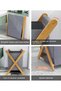 Bamboo Laundry Basket Folding Clothes Basket Clothes Basket Bucket, Storage Basket Dirty Clothes Basket with Removable Lining Bag Bathroom Laundry Organizer - 4