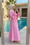 Women's Waist Drawstring Detailed Shirt Skirt Hijab Set (Unlined) - 3