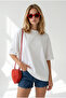 Women's White Red Oversized T-Shirt with Heart Cutout on the Back Tsh-19001007 - 2