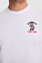 Men's White Regular Fit Crew Neck T-Shirt 50322564-Vr013 - 6