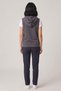 Women's Premium 100% Cotton 3 Yarn Hooded Zero Sleeve Cardigan and Short Sleeve T-Shirt Set - 4