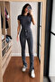 Men's High Waist Smoked Denim Jeans with Slits