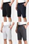 Men's Black-Navy Blue-Grey-Anthracite Regular Fit Comfortable Cut 4-Piece Shorts with Side Pockets and Elastic Waist