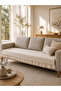 Linen Ruffle Sofa Cover Decorative Bohemian Sofa Cover for Sofa Bed Covering the Seating Area - 5
