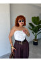 Premium Trend Buttoned White Denim Corset - 4