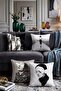 Abstract Girls and Cat Pattern 4-Piece Throw Pillow Cover Set - 3