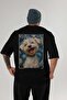 For Dog Lovers 38 Back Dog Print Black Oversize T-Shirt 100% Cotton Unisex Dog Lover Premium Design - 2