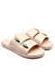 Women's Buckle Detailed Studded Patent Leather Slippers - 6
