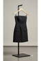 Extra Mini Pocket Cover Detailed Black Strapless Mini Dress