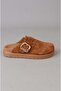 Seç 4000 Genuine Leather Sabo Slippers (Heel Height: 3 cm) Tan Suede